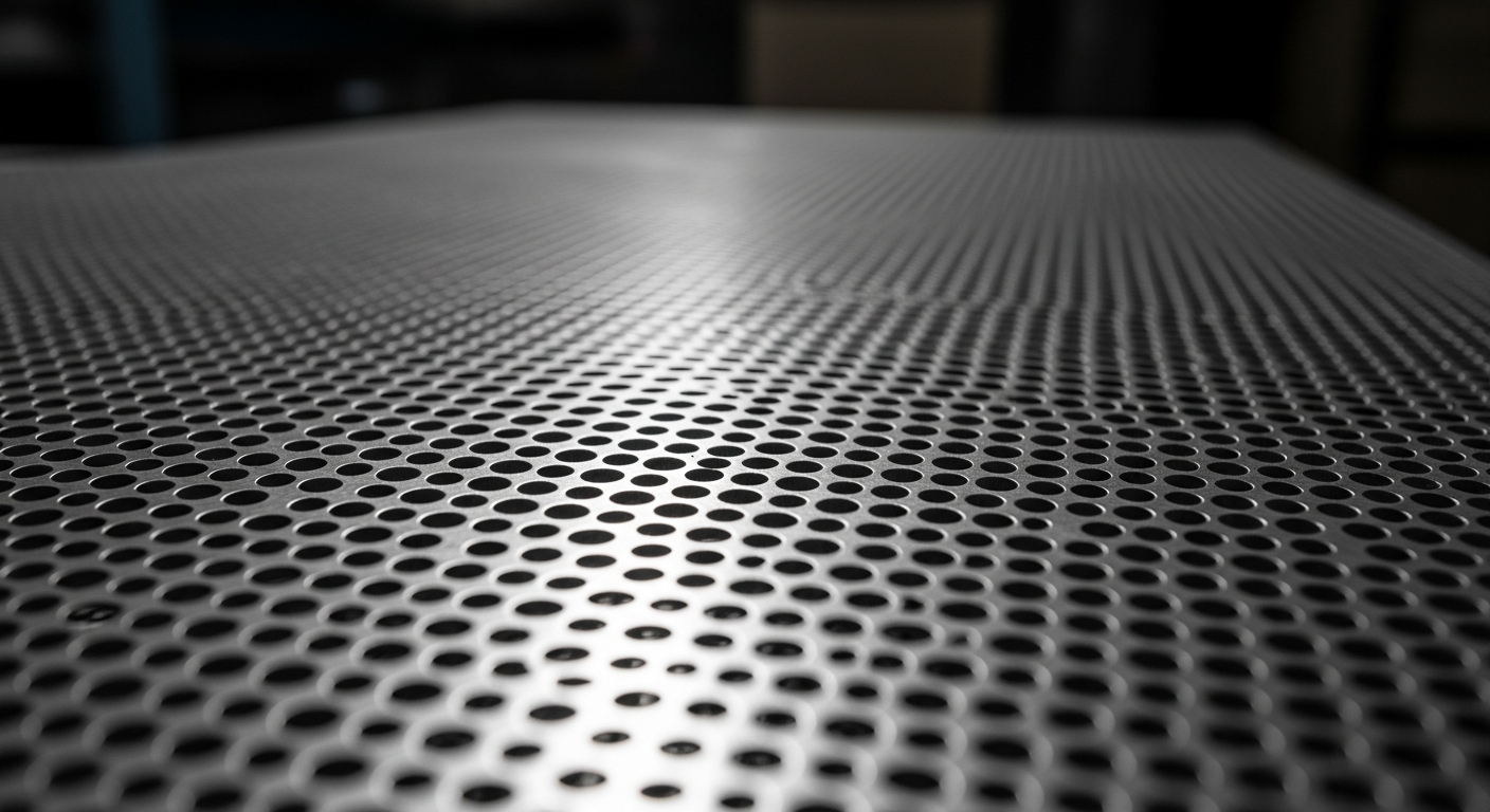 Perforated sheet metal close-up